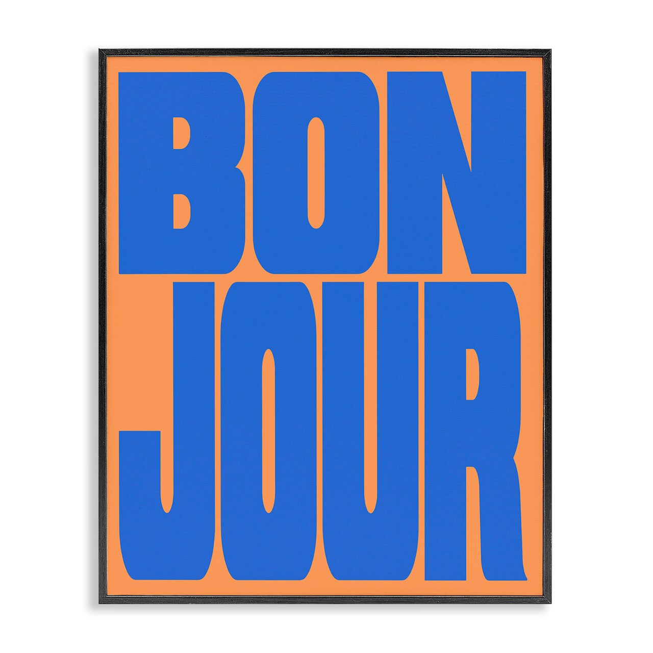 Stupell Industries Bonjour Blue & Orange Framed Giclee Design by House of Lulu